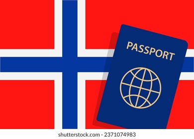 Norway Passport. Norway Flag Background Vector