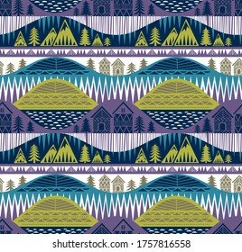 Diseño sin fisuras de Noruega. Serie textil y de papel de decoración