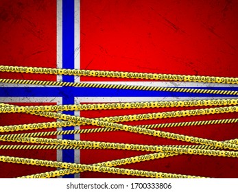 Norway in quarantine textured background. Vector illustration.