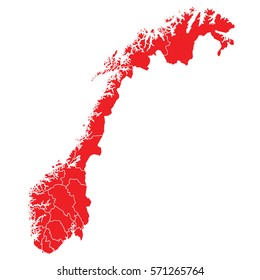 norway red map