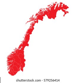 norway red map