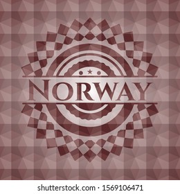 Norway red polygonal badge. Seamless.