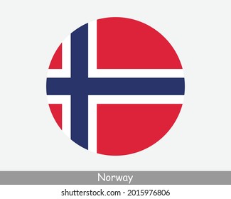 Norway Round Circle Flag. Norwegian Circular Button Banner Icon. EPS Vector svg