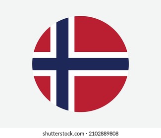 Norway Round Country Flag. Norwegian Circle National Flag. Kingdom of Norway Circular Shape Button Banner. EPS Vector Illustration. svg