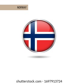 Norway round flag vector design template