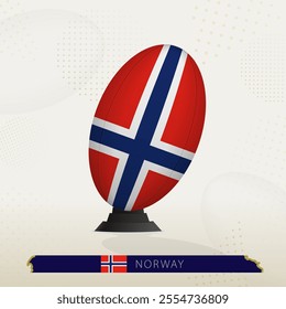 Norway Rugby Ball on Rugby Kicking Tees with Modern Design. Illustration perfect for sports, national pride, and rugby-related projects.