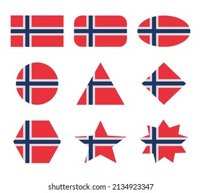 norway set of flags with geometric shapes