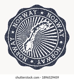 Norway stamp. Travel rubber stamp with the name and map of country, vector illustration. Can be used as insignia, logotype, label, sticker or badge of the Norway.