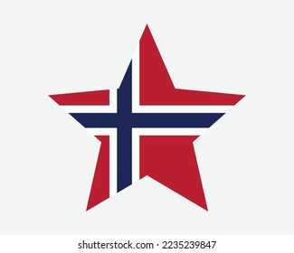 Norway Star Flag. Norwegian Star Shape Flag. Kingdom of Norway Country National Banner Icon Symbol Vector Flat Artwork Graphic Illustration svg
