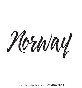 norway, text design. Vector calligraphy. Typography poster. Usable as background.