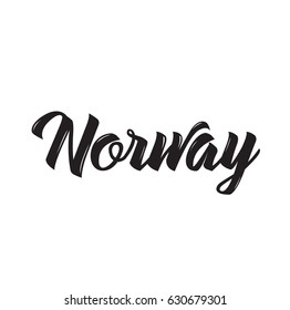 norway, text design. Vector calligraphy. Typography poster. Usable as background.