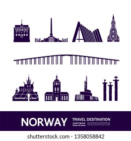 Norway travel destination vector illustration.