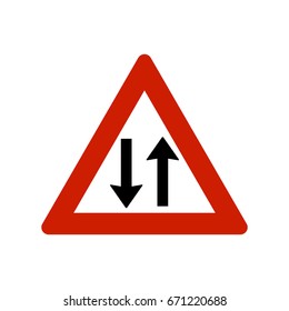 Norway two-way traffic sign