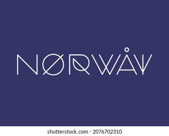 Norway vector conceptual lettering design 