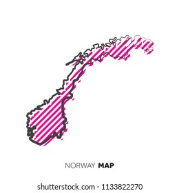 Norway vector country map. Map outline with dots.