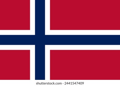 Bandera vectorial de Noruega en colores oficiales y relación de aspecto 3:2.