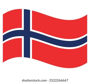 Noruega agitando a bandeira. Isolado na ilustração do vetor de fundo branco