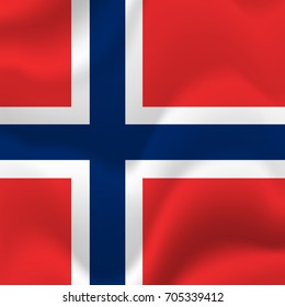 Norway waving flag. Vector illustration.