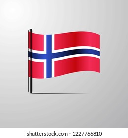 Norway waving Shiny Flag design vector
