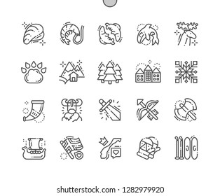 Norway Well-crafted Pixel Perfect Vector Thin Line Icons 30 2x Grid for Web Graphics and Apps. Simple Minimal Pictogram