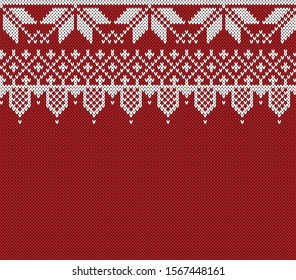 Norway Winter Sweater Fairisle Design. Seamless Knitting Pattern