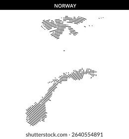Norway's shape depicted with black lines and patterns.