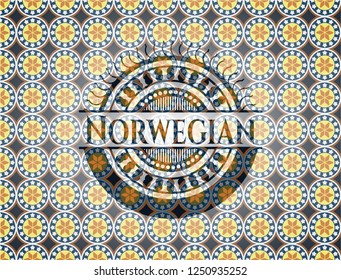 Norwegian arabesque emblem background. arabic decoration.