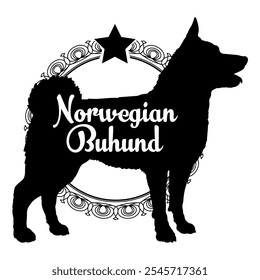 Norwegian Buhund. dog silhouette, dog, dog breeds,  vector, silhouette, logo design, animal, illustration, icon, sign, black, pet