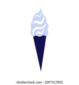 Norwegian cartoon vector symbol, ice cream of Norway isolated on white, travel nordic element, Dessert sweetness, Lunch cooking, Scandinavian decorative sign flat style for design food