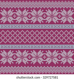 Norwegian, Christmas and winter seamless patterns - Illustration