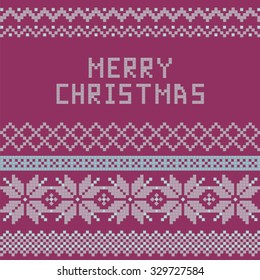 Norwegian, Christmas and winter seamless patterns - congratulation - Illustration