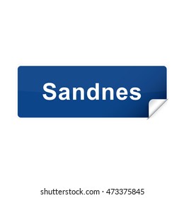 Norwegian city sign sticker of Sandnes