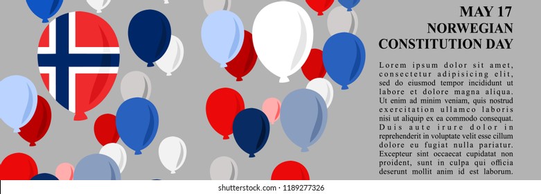 Norwegian Constitutional Day Vector Illustration. Suitable for greeting card, poster and banner. 