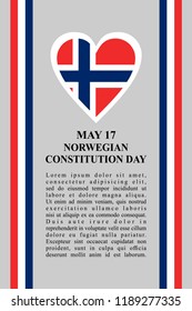 Norwegian Constitutional Day Vector Illustration. Suitable for greeting card, poster and banner. 