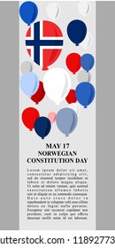 Norwegian Constitutional Day Vector Illustration. Suitable for greeting card, poster and banner. 