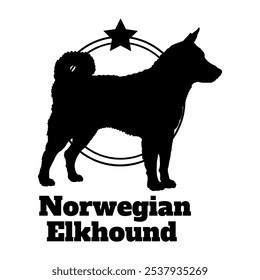 Norwegian Elkhound dog silhouette,  dog, dog breeds, logo, vector, silhouette, logo design, animal, illustration, icon, sign, design, black,  symbol, pet