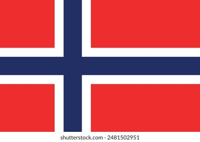 Norwegian Flag flat vector illustration.	