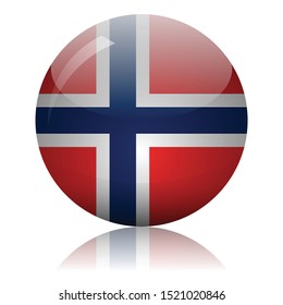 Norwegian flag glass icon vector illustration