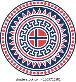 Norwegische Flagge auf Wikingerschild