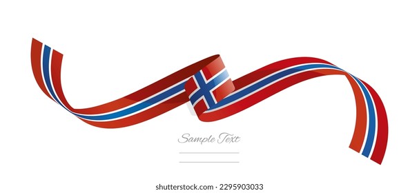 Norwegian flag ribbon vector illustration. Norway flag ribbon on abstract isolated on white color background