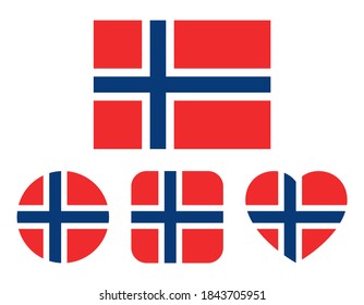 Norwegian flag variation set (no border)