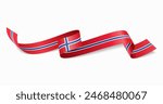 Norwegian flag wavy abstract background. Vector illustration.