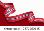 Norwegian flag wavy abstract background. Vector illustration.