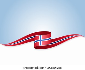 Fondo abstracto ondulado de la bandera noruega. Ilustración vectorial.