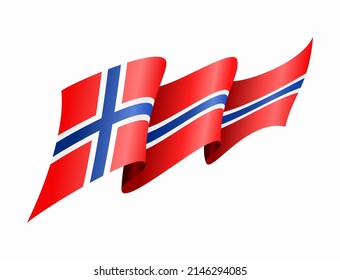 Norwegian flag wavy abstract background. Vector illustration.