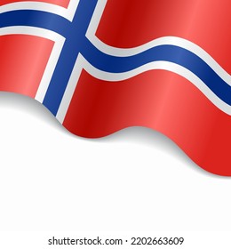 Norwegian flag wavy abstract background. Vector illustration.