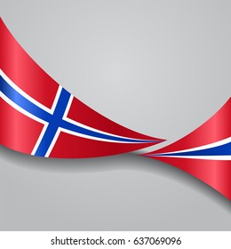 Norwegian flag wavy abstract background. Vector illustration.