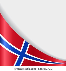 Norwegian flag wavy abstract background. Vector illustration.