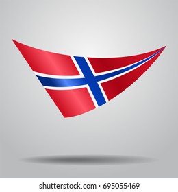 Norwegian flag wavy abstract background. Vector illustration.