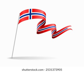 Diseño de fondo ondulado de bandera noruega. Ilustración vectorial.